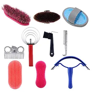 Horse Brush Set Professional Horse Cleaning Tool Kit Horse Grooming Care Accessories