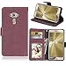 Produktbild Shinyzone Retro Frosted Design Holster für Asus Zenfone 3 ZE520KL,Luxus Premium PU Leder Brieftasche Ständer Flip Hülle Portable Geldbörse Ultra dünn Magnetverschluss mit Kartenhalter,Rose Rot
