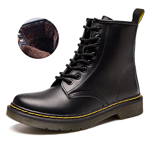 Botas de mujer cuero impermeables botines hombre invierno zapatos nieve piel forradas calientes planas combate militares boots