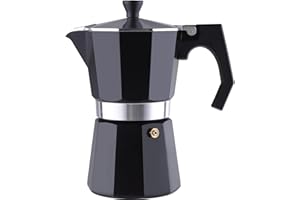 wedrink Moka pot Coffee Makers 6 Cups,Aluminum Stovetop Espresso Maker Coffee Percolator Moka Pot Caffettiera 300ml,Black