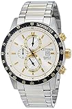 Citizen Herren Chronograph Quarz Uhr mit Leder Armband AN3604-58A