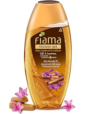 Fiama Body Wash Shower Gel Golden Sandalwood Oil and Patchouli, 250ml, Body Wash for Women & Men with Skin Conditioners for Soft and Luxurious Skin, S