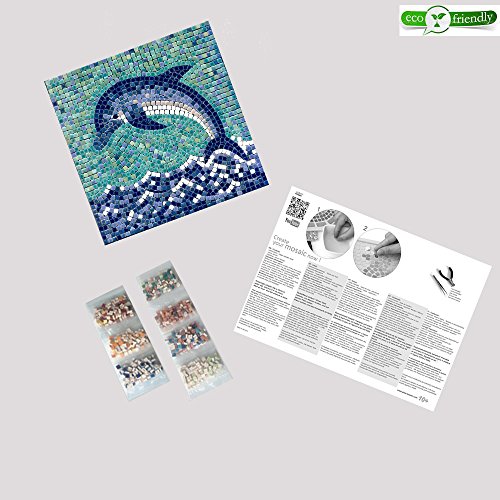 Mosaik Bausatz, 20x20cm, Delfin