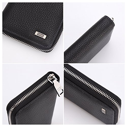 BISON DENIM Lederrucksack Schule Laptop Rucksack Stilvolle Reise Wandern Business Daypack  Black 2PC  