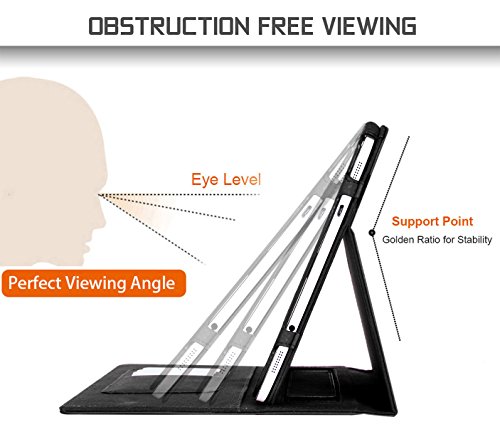 Galaxy Tab S2 9.7 Hülle,Samsung Galaxy Tab S2,Fyy® [Super Functional Series] Hochwertige Kunstleder Hülle mit elastitcher Handschlaufe und Halterungen für Karten, Notizen für Samsung Galaxy Tab S2 9.7 Zoll,Schwarz (mit automatischer Schlaf/ Weck-Funktion) - 4