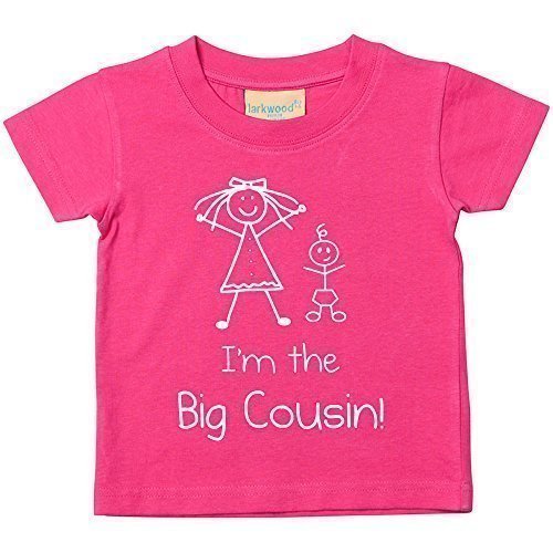 I'm The Big Cousin Pink Tshirt Baby Toddler Kids Available in Sizes 0-6 Months to 14-15 Years New Baby Cousin Gift