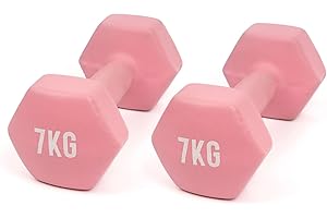 MYGA Hex Dumbbells - Neoprene & Cast Iron Hexagonal Dumbbell Hand Weights for Women and Men at Home & Gym - SINGLE or PAIR - Choice of Weight: 1kg - 10kg