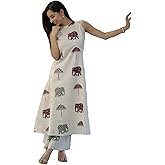 ANNI DESIGNER Women's Ethnic Co-Ord Set | Kurta Pant Set | Kurta Palazzo Set | Stylish Cotton Suit Set for Women, Festival Co
