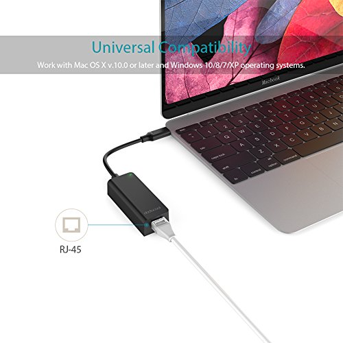 dodocool USB C Adapter auf Gigabit Ethernet (RJ45) Thunderbolt 3 USB 3.1 5 Gbps 10/100/1000 Adapter für Mac OS X /Windows/Linux/Chrome OS(Macbook 12 Zoll) - 4