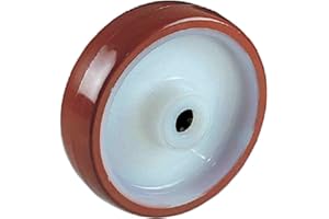 GSEUROMARKET Ruota in nylon bianco rivestita in poliuretano Diametro mm.150 Portata Kg.250 foro con cuscinetto a rulli Ruote per carrelli settore industriale (150)