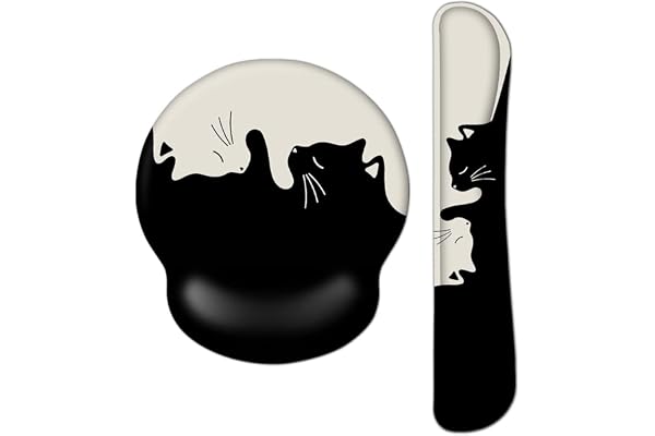 AOKSUNOVA Tapis de souris ergonomique avec coussin en gel Tapis de souris avec repose-poignet Clavier Repose-poignet pour ordinateur et ordinateur portable
