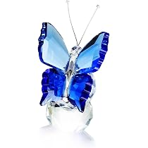 Papillon En Cristal K9 Violet Avec Base Boule - Décoration Artistique, Cadeau Romantique - 5,5x6 Cm