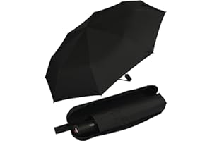 Knirps Regenschirm Taschenschirm mit Auf-Zu-Automatik Travel Duomatic im Case - Black