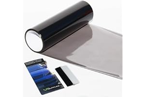 VT Supplies 30 x 200cm Light Smoke Tint Film For Headlights Tail light Car + Squeegee Tool…