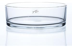 SUFE Clear Round Glass Bowl, automatic, Height 8 cm, diameter 25 cm, Sandra Rich