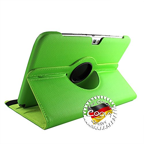 COOVY® 360° ROTATION COVER FÜR SAMSUNG GALAXY NOTE 10.1 GT-N8000 GT-N8010 GT-N8020 SMART HÜLLE TASCHE ETUI CASE SCHUTZ STÄNDER Farbe grün - 5