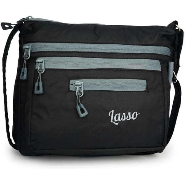 Buy GLOSSY PU Women's Multi-Compartment Sling Bag, 5 Zip Pockets