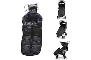 STAR IBABY Saco Polar Universal Para Silla de Paseo y Cochecito. (Universal-Bugaboo-Maclaren-Jane). Color Negro.