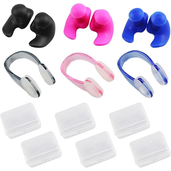 OMBRISA Tappanaso Per Nuoto - 4 Pezzi In Silicone E Plastica, Impermeabili, Con Scatola Portatile - Foto 10