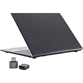 SyncCase Huawei MateBook D14 2019-2022 Kılıf Uyumlu Kristal Parlak Şeffaf Sert Hard Case İnce Hafif &Ccedil;izilme Koruma 14 in&ccedil; Siy