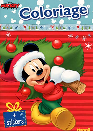 Mickey - Coloriage avec stickers (Noël) Mickey - Coloriage avec stickers (Noël)