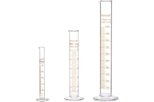 StonyLab Combo Pack Borosilicate Glass 10ml/50ml/100ml Heavy Wall Graduated Cylinder Measuring Cylinder, 10ml/50ml/100ml