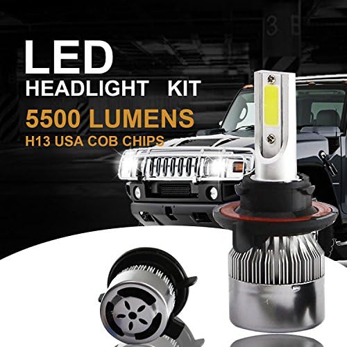 Auto Headlight Bulbs H13 LED Headlamps  with 2 Pieces 72W 7200 Lumens Bridgelux Cob LED Chips IP68 Waterproof 2 Year Warrant Easy Installation