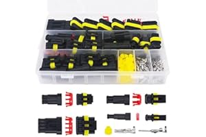 Leehitech 352PCS Car Waterproof Electrical Connectors, 1/2/3/4 Pin Waterproof Wire Connectors Kits, Automotive Electrical Terminal Plugs and Connectors for 12V-24V Motorcycle Scooter Car Truck Boats