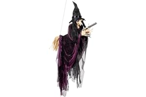 Boland 73091 - Strega volante, 65 cm, decorazione appesa per Halloween, decorazione per feste, decorazione horror per carnevale e feste a tema
