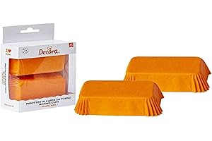 Decora, Moules à Mini-Plumcakes en Papier, Orange, 36 Unités, Fabriqué en Italie, Recyclable, Jetable, 8 x 5 x 3,2 cm