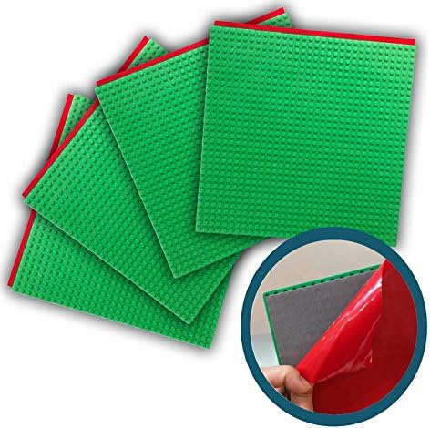 Peel-&amp;-Stick Base Plates - 4 pack (10"x10") Baseplate Bundle Compatible With All Major Brands -Green
