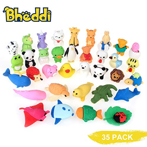 Preisvergleich Produktbild Bheddi Radiergummi Set Tiere Eraser Spielzeug Radiergummi Figuren Tiere Bauernhoftiere Set Bleistift Radiergummi für Kinder Party Kindergarten Geschenke Schreibwaren Kinder 35PCS