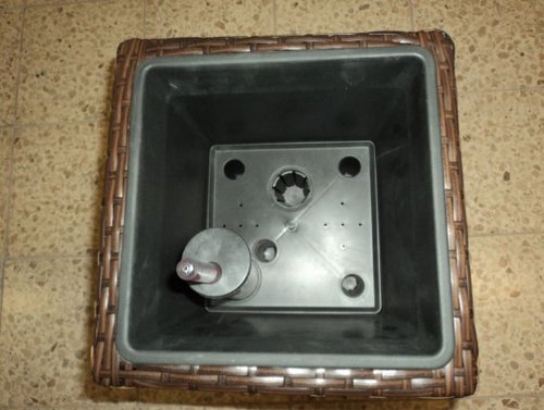 Pflanzkübel Blumenkübel Blumentopf Polyrattan Quadrat LxBxH 50x50x50cm Coffee braun - 4