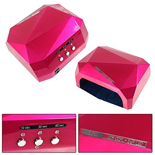 36W LED Light Lamp UV Nail Art Dryer Curing CCFL Gel Gelish Timer Acrylic Polish,Rose Red