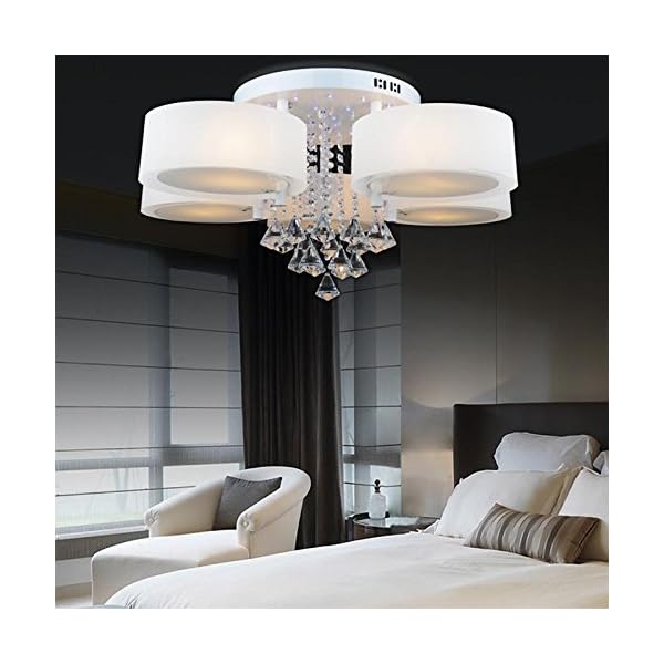Lonfenner Crystal lamp Ceiling lamp Living Room lamp Modern Minimalist Bedroom lamp Crystal Ceiling lamp ALEC Circular Chandelier Ceiling Light - Image 7