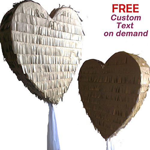 Gold Silber Herz Pinata für Hochzeit, Verlobung, Abschlussball, oder Geburtstag Party