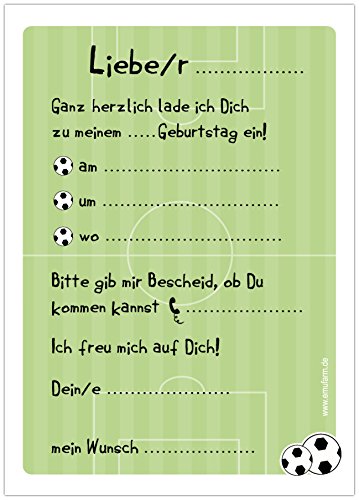 10 Einladungen zum Kindergeburtstag „FUSSBALLER“ für Jungs zur Fussball-Party - 3