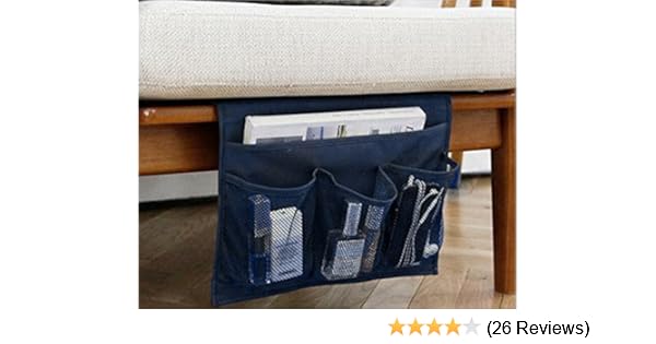 Bedside Caddy 4 Pocket Dorm Room Bedside Storage Mattress Book Tv Remote Ipad Iphone Mobile Magazine