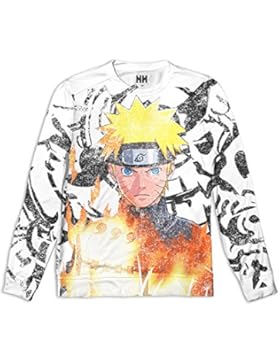 Noorhero - Felpa Uomo - Naruto Flames - Naruto Shippuden Anime Manga Giapponese