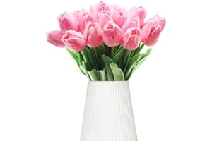 GKONGU Tulipán Flores Artificiales 10 Piezas Ideal para decoración de casa y Patio-Rosado
