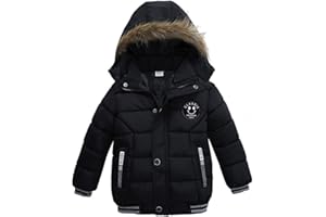 Odziezet Boy Parka Down Jacket Kids Faux Fur Hooded Puffer Quilted Coat Winter Outerwear Clothes 1-7 Years