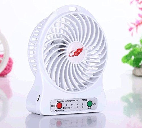 SIVANO Ventilador usb bateria recargable portatil luz led 3 velocidades color blanco gran potencia