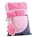 Minene UK Reversible Pushchair Liners and Strap Set (Fuchsia Pink Dots/Gingham)