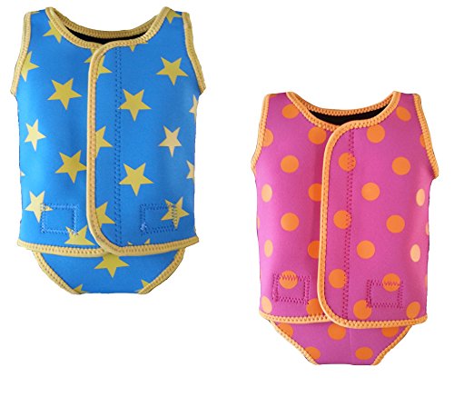 baby toddler girl boy swimming neoprene wrap wetsuit swimsuit swimwear 0-6 6-12 12-24 months (XS 0-6 MONTHS, BLUE)