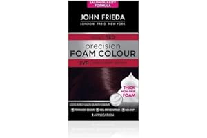 John Frieda Precision Foam Colour 3VR, Deep Cherry Brown Hair Dye, Salon-Finish Deep Cherry Brown Permanent Hair Colour, 100% Grey Coverage