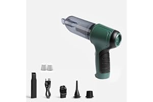 HEZHU Autostaubsauger Kabelloser Handstaubsauger Autostaubsauger Kabelloser Handstaubsauger 3 in 1 Mini-Handstaubsauger Filter Auto Staubsauger 9000Pa Nass &Trocken Akku Für Auto (grün)