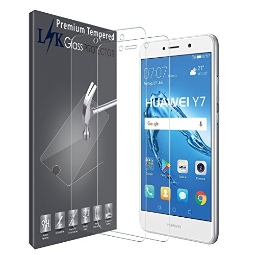 Huawei Y7    Huawei Y7 Prime Protector de Pantalla  LK  2 Pack  Vidrio Templado Screen Protector  Garant  a Vitalicia De Sustituci  n 