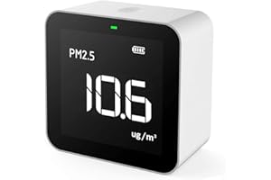 Temtop M10 Monitor Detector de Calidad del Aire para PM2.5/HCHO/TVOC/AQI, Monitor Portátil Inteligente, Batería Recargable