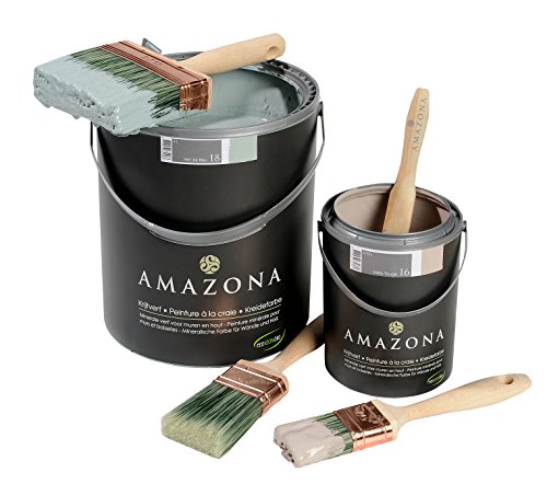 Amazona by Wohnliebhaber Kreidefarbe Ökologisch Shabby Chic Vintage Landhausstil DIY Holz Metall Kunststoff Wand Stein für alle Untergründe Wandfarbe Farbe Kreidefarbe Black Pearl 60 ml - 2