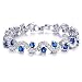 Mahi Rhodium Plated Rich Royal Blue Crystals Bracelet For Women BR1100276R RS.329.00